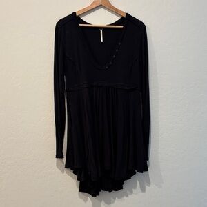 Free People Black Long Sleeve Tunic
